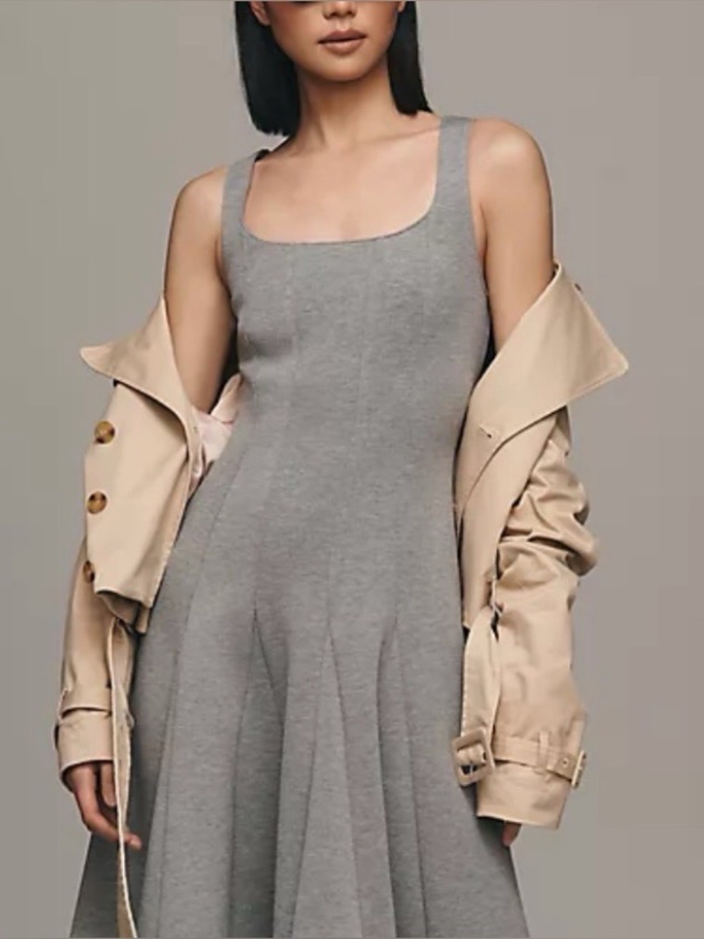 H&M Grey sleeveless sheath dress.  8